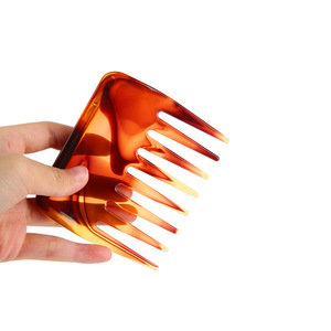 Peines para el Cabello Color Ámbar, Dientes Anchos, Estilo Salón, Tamaño Grande, Acetato de Celulosa - Product Image 2