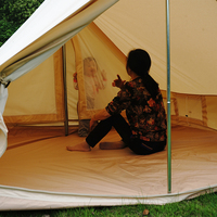 Tente de camping de luxe rétro en forme de A pour 3 à 4 personnes, pour le camping en plein air, grand camping, imperméable, avec auvent