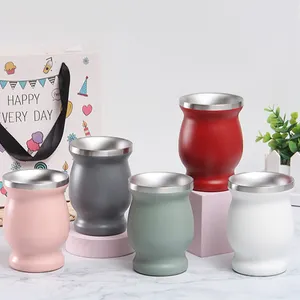 <span class=keywords><strong>Tasse</strong></span> Mate de 8 onces en acier inoxydable à <span class=keywords><strong>double</strong></span> <span class=keywords><strong>paroi</strong></span> de style argentin <span class=keywords><strong>original</strong></span> classique fête à boire 8oz <span class=keywords><strong>tasse</strong></span> Yerba Mate traditionnelle - Product Image 1