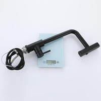 Robinet de cuisine universel à extraction pivotante, monotrou, moderne, noir brossé, acier inoxydable 304, chaud/froid, à induction