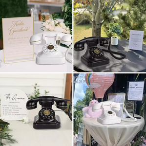 Antique Custom Made Audio Book Recorder Téléphone sans fil <span class=keywords><strong>fixe</strong></span> pour les réunions d'information des invités de décorations de mariage-Expédition rapide - Product Image 4