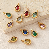 Pendentif délicat en pierre de naissance, breloque en cristal de pierre précieuse du mois de naissance, breloque ronde en pierre de naissance pour la fabrication de bijoux DIY, cadeau personnalisé