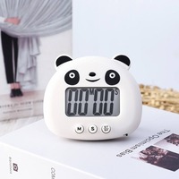 Minuterie de cuisson quotidienne à écran LCD électronique en forme de vache Panda pour le travail d'étude de cuisine avec conception de bétail laitier