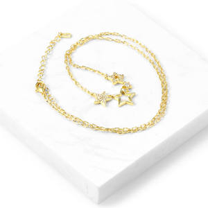 <span class=keywords><strong>Miglior</strong></span> prezzo pronto per la spedizione in oro 18K placcato Lucky Star collana a catena per gli uomini delle donne - Product Image 3