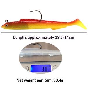 Señuelo de anguila blanda pre-montado con anzuelo Mustad de 10g-30g, cola <span class=keywords><strong>en</strong></span> T láser, swimbait para pesca de lúcio y cabeza de serpiente <span class=keywords><strong>en</strong></span> agua dulce y salada. - Product Image 2