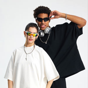 T-shirt ample et court pour homme avec logo personnalisé, 275 g/m², 100 % coton, col rond uni, impression DTG, t-shirt décontracté basique - Product Image 1