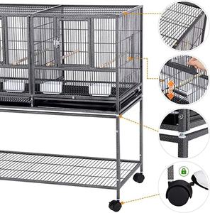 Meerlagige Metalen Plastic Vogelkooien Voor Papegaaienvinken Kleine Vogels-Heavy-Duty Vogelkooi Verwijderbare Trays Feeders Binnenshuis - Product Image 3