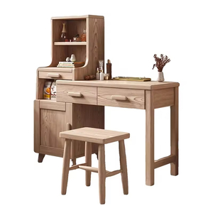 Ensemble de table de toilette multifonctionnelle pour chambre à coucher avec miroir éclairé, table de maquillage durable en bois de frêne, fabriqué en Chine DT87 - Product Image 5