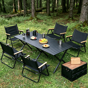 <span class=keywords><strong>Mesa</strong></span> de <span class=keywords><strong>Camping</strong></span> Plegable Portátil de Hierro Estilo Chino Moderno, Ligera, Grande, para 4-6 Personas, Muebles de Exterior para <span class=keywords><strong>Camping</strong></span>, Picnic y Jardín - Product Image 1