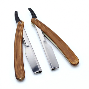 Rasoir droit classique professionnel en acier inoxydable de qualité chirurgicale japonaise avec manche noir pour hommes, pliable - Product Image 1