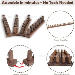 Cadre à tricoter en bois fait main, support réglable pour écharpes et pulls, outil pour couvertures, accessoire de couture DIY - Product Image 2