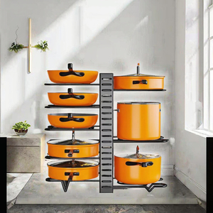 Étagère de rangement de cuisine, meuble sous évier multi-niveaux, comptoir réglable, rangement du sol au plafond, étagère séparée pour casseroles - Product Image 1