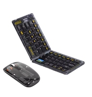 Keyboard dan Mouse Mini Nirkabel Lipat Ultra Tipis Desain Ergonomis Transparan untuk Typepad I.OS/Windows/Android Stok Tersedia