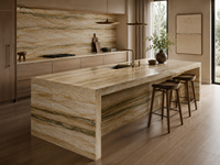 Dalles de quartz naturel de Cappadocie polies, découpées sur mesure, pour îlots de cuisine, comptoirs, dessus de table basse et étagères