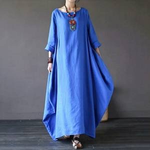 <span class=keywords><strong>Abito</strong></span> da <span class=keywords><strong>donna</strong></span> musulmano in cotone tinta unita <span class=keywords><strong>abito</strong></span> estivo a manica 3/4 ampio e Casual da <span class=keywords><strong>donna</strong></span> <span class=keywords><strong>abito</strong></span> Maxi accappatoio - Product Image 3