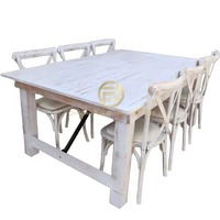 Ensemble table et chaises en bois robustes et stables pour cafétéria d'entreprise et salle de pause