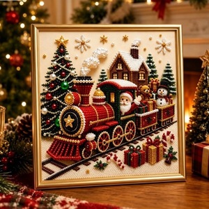 Pittura Diamante Natalizia Moderna Minimalista Fai-da-te, <span class=keywords><strong>Arte</strong></span> Decorativa Quadrata <span class=keywords><strong>per</strong></span> Regalo di Natale - Product Image 2