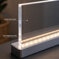 Porta Menús Acrílico LED Personalizado, Tablero de Cócteles Iluminado para Bar y Restaurante, Exhibidor Grabado con Kit de Iluminación de Base