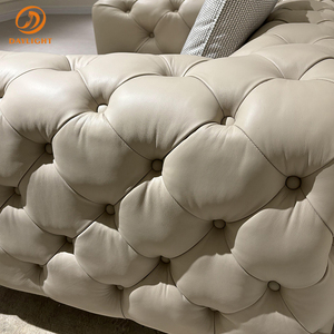 Hotel French Classic Customizable Living Room Funiture Wood Antique European Royal High-End Genuine <strong>Leather</strong> Solid Luxury <strong>Sofa</strong> - Product Image 4