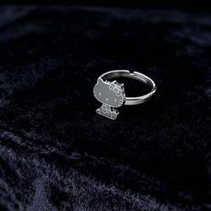 Anillo Ajustable de Acero Inoxidable Chapado en Oro con Logotipo Personalizado de Hello <span class=keywords><strong>Kitty</strong></span> Labubu, Anillos de Moda Antideslustre - Product Image 5