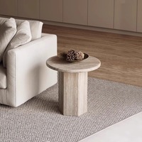 Design moderne personnalisé Table basse en travertin beige et marbre Meubles de salon en pierre naturelle pour la maison