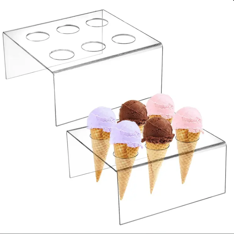 Plexiglass एक्रिलिक आइसक्रीम कोन धारक/खड़े