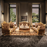 Ensemble de canapés modulaires convertibles en bois massif sculpté à la main, style Crown Royal, pour villa, luxe turc, rembourrage en éponge