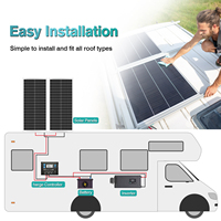 Panneau Solaire PV 100W 200W 300W 400W, Module à Cadre Noir Double Verre, Demi-Cellules pour Système de Toiture Mono