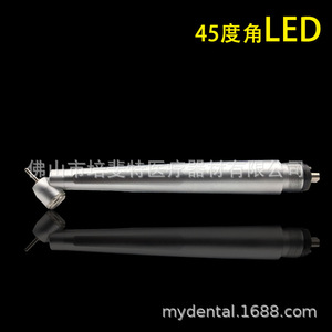 หัวกรอฟันแบบมุม 45 องศา พร้อมไฟ LED ฉีดน้ำเดี่ยว สีเงิน ความเร็วสูง ระดับ Class III - Product Image 2