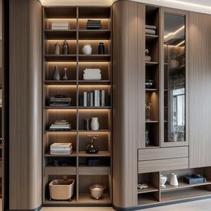 للبيع بالجملة خزانة مكتب خشبية فاخرة حديثة قابلة للتخصيص متعددة الطبقات رف عرض كبير السعة غرفة نوم غرفة المعيشة - Product Image 1