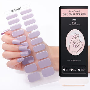 Kendinden yapışkanlı düz renk yapay sahte tırnak basın tırnak süslemeleri UV jel tırnak çıkartmalar - Product Image 6