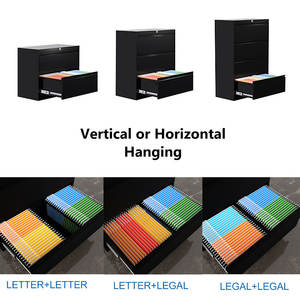Meuble de rangement de bureau à domicile moderne et réglable, classeur suspendu A4, tiroir large, métal, classeur latéral en acier à 4 niveaux - Product Image 4