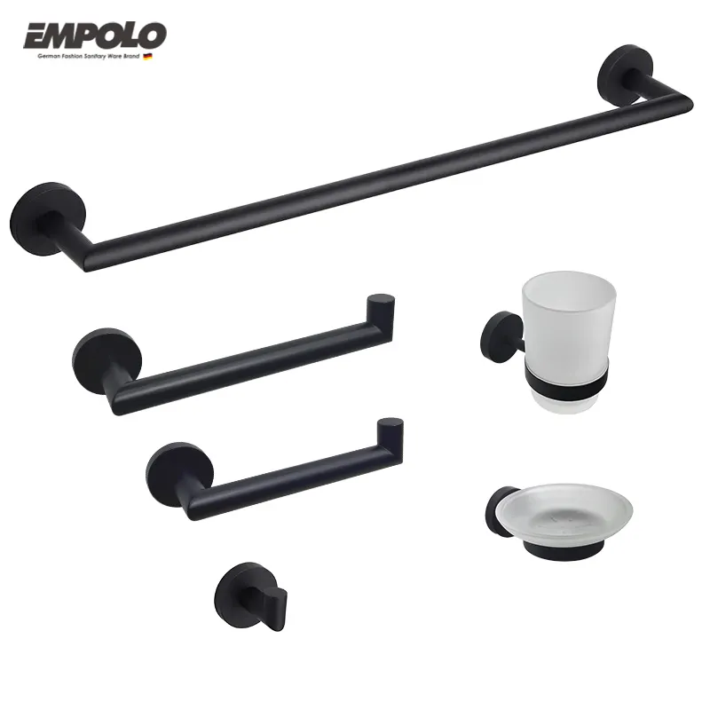 Luxury Chinese New Washroom Other Parts Decor Accessories Set 6 Piece Towel Rack Black Hardware Kitchen And Bathroom Accessories