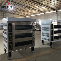 Oven Listrik Sirkulasi Udara Panas Komersial 3 Lapis Peralatan Bakery Gaya Eropa dengan Alas Batu