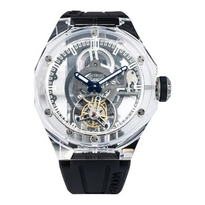 Luxury <b>Skeleton</b> Tourbillon <b>Watch</b> Sapphire Crystal Transparent Case 3ATM Waterproof Fluororubber Strap <b>Men</b> Wristwatch - Product Image 5