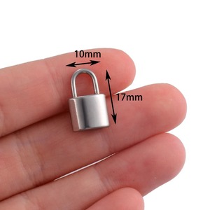 Lot de 5 pendentifs cadenas solides en acier inoxydable, breloques cadenas, accessoires faits à la main, composants pour la fabrication de bijoux DIY - Product Image 2