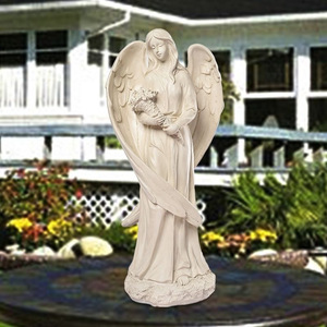 Statue d'ange vintage européenne en résine - Figurine ailée réfléchissante pour jardin, patio et décoration intérieure, ornement de style antique - Product Image 2