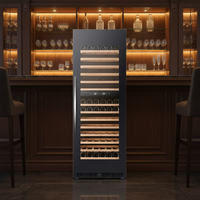 Réfrigérateur à vin de luxe 450L 90 bouteilles à double zone avec compresseur, éclairage LED et écran tactile réglable