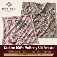 Élégant foulard en pure soie 90x90cm carré sergé double face à pois pour femme, idéal pour la personnalisation de sacs, prêt à l'exportation, emballage cadeau, fabricant