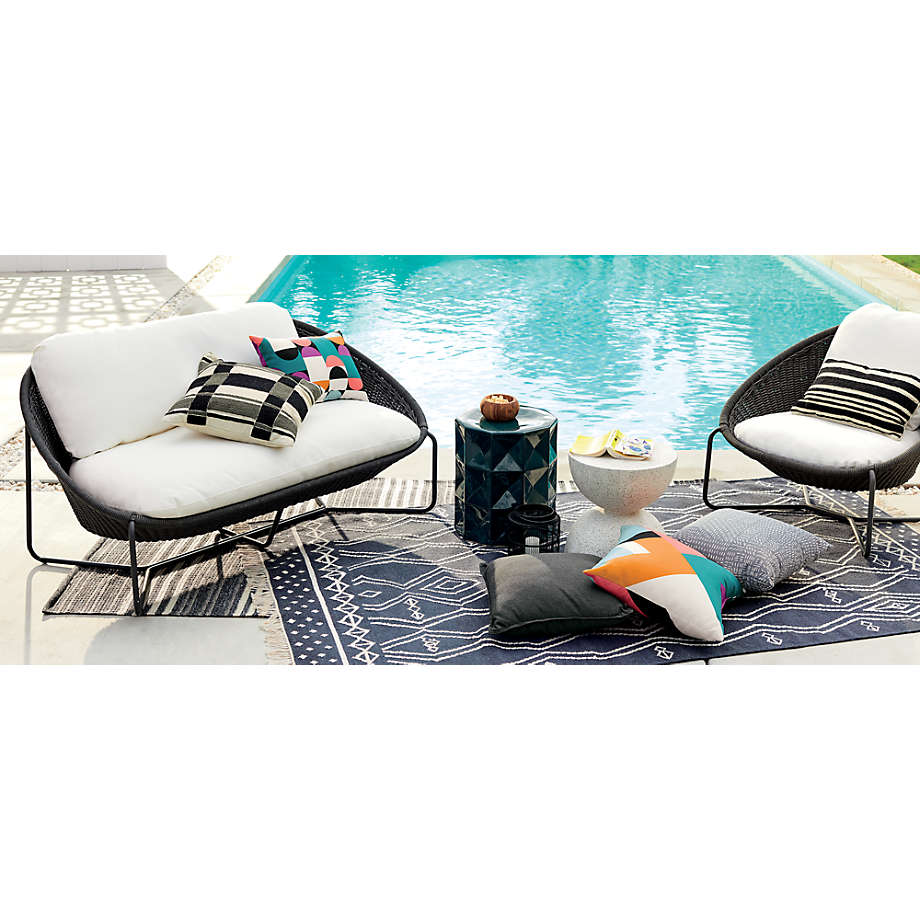 Patio furniture sofa design daybed rattan cup style sunbed