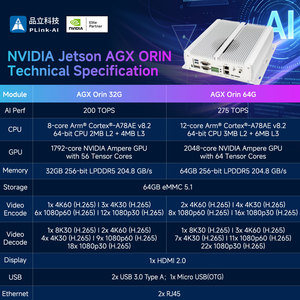 PLink AGX Orin 64GB AI Industrial Box กล่องคอมพิวเตอร์อุตสาหกรรมที่ทนทานสำหรับโซลูชันโรงงานดิจิทัลเพื่ออัตโนมัติในอุตสาหกรรม - Product Image 2
