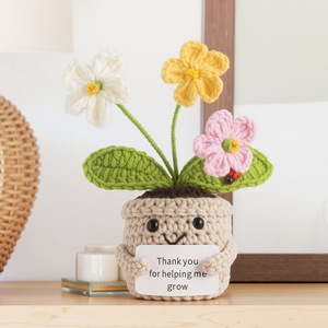 Hand Knitted Sunflower Crochet Ornament, Positive <b>Artificial</b> Flower <b>Bouquet</b> for Home Decor & Encouragement Gift - Product Image 4