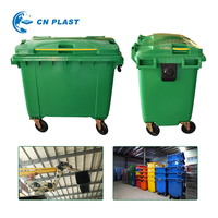 Poubelle industrielle en plastique extra-large et robuste, conteneur à déchets commercial mobile à 4 roues, poubelle à pédale, HDPE écologique