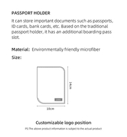 Porte-passeport en cuir synthétique microfibre à la mode étui à passeport portable sac à passeport personnalisé