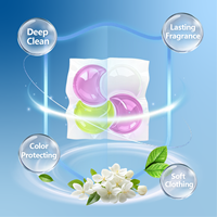 Capsules de lavage en gel écologiques jetables arc-en-ciel, distributeur de détergent liquide pour le nettoyage des vêtements