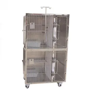 Stainless steel animal cat breeding cage for veterinary clinic