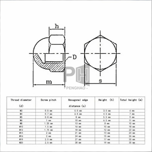 <span class=keywords><strong>Écrou</strong></span>s à tête bombée en acier inoxydable A2-304 OEM DIN1587 pour meubles, automobile, décoratifs M3 M4 M5 M6 M8 M10 M12 - Product Image 2