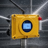 HIREP LoRa Drahtloser Brenngasdetektor Magnetisch Fixierter Methanmonitor LEL-Alarm ATEX IP66 Ohne Verkabelung für Öl und Gas