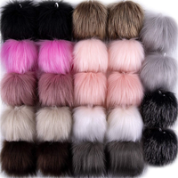 Porte-clés pompon avec fausse fourrure de renard, pompon en peluche, boule pelucheux, porte-clés