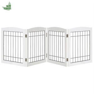 Barrière de sécurité pour bébé pliable moderne à 4 niveaux, clôture en <span class=keywords><strong>bois</strong></span>, extra haute, escaliers extérieurs, balcon, protection contre les enfants et les animaux domestiques, sécurité domestique - Product Image 1